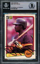 Tony Gwynn Autographed 1983 Donruss Rookie Card #598 San Diego Padres Beckett BAS #15091355