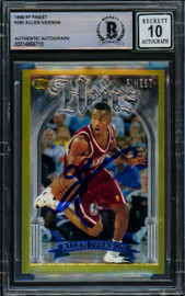 Allen Iverson Autographed 1996-97 Topps Finest Gold Rookie Card