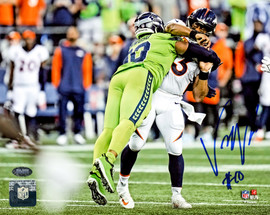 Uchenna Nwosu Autographed 8x10 Photo Hit On Russell Wilson Seattle Seahawks vs. Denver Broncos MCS Holo Stock #211040