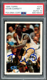 Kevin Garnett Autographed 1995 Topps Rookie Card #237