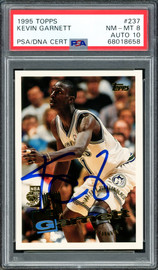 Kevin Garnett Autographed 1995-96 Topps Rookie Card #237 Minnesota