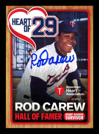 Rod Carew Autographed 2016 American Heart Association Card Minnesota Twins Stock #211324
