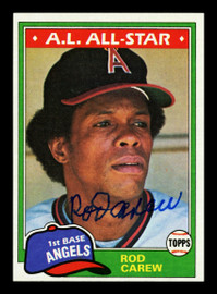 Rod Carew Autographed 1981 Topps Card #100 California Angels Stock #211296