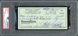 Bill Russell Autographed 3x6 Check Boston Celtics PSA/DNA #84496856