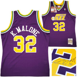 Utah Jazz Karl Malone Autographed White Jersey JSA Stock #215758 - Mill  Creek Sports