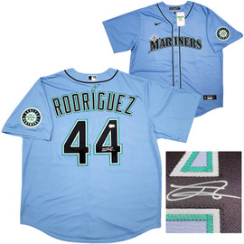 Seattle Mariners Julio Rodriguez Autographed Blue Nike Jersey Size XL Beckett BAS Stock #212091