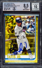 Fernando Tatis Jr. Autographed 2019 Topps Update Walgreens Yellow Rookie Card #US56 San Diego Padres BGS 8.5 Auto Grade Gem Mint 10 Beckett BAS #15350613