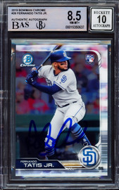 Fernando Tatis Jr. Autographed 2019 Bowman Chrome Rookie Card #26 San Diego Padres BGS 8.5 Auto Grade Gem Mint 10 Beckett BAS #15350637