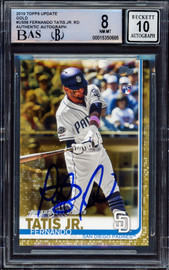 Fernando Tatis Jr. Autographed 2019 Topps Update Gold Rookie Card #US56 San Diego Padres BGS 8 Auto Grade Gem Mint 10 Beckett BAS #15350685