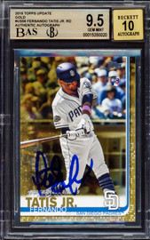 Fernando Tatis Jr. Autographed 2019 Topps Update Gold Rookie Card #US56 San Diego Padres BGS 9.5 Auto Grade Gem Mint 10 Beckett BAS #15350020