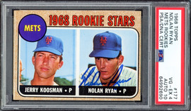 Nolan Ryan Autographed 1968 Topps Rookie Card #177 New York Mets PSA 4 Auto Grade Gem Mint 10 PSA/DNA #64992690