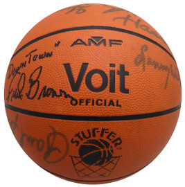 1978-79 NBA Champions Seattle Supersonics Autographed Basketball With 12 Signatures Including Dennis Johnson & Fred Brown Beckett BAS QR #AB93450