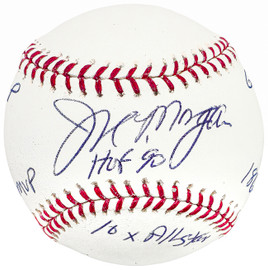 Joe Morgan Autographed Official MLB Baseball Cincinnati Reds Statball With 6 Stats PSA/DNA #Q49869