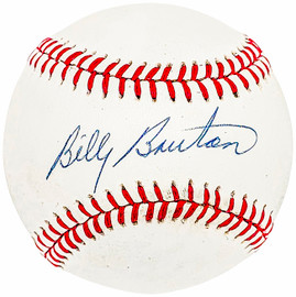 Billy Bruton Autographed Official NL Baseball Milwaukee Braves Beckett BAS QR #BH040896