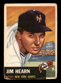 Jim Hearn Autographed 1953 Topps Card #38 New York Giants (Damaged) SKU #213753