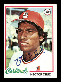 Hector Cruz Autographed 1978 Topps Card #257 St. Louis Cardinals SKU #213428