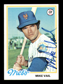 Mike Vail Autographed 1978 Topps Card #69 New York Mets SKU #213355