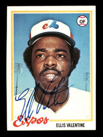 Ellis Valentine Autographed 1978 Topps Card #185 Montreal Expos SKU #213398