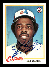 Ellis Valentine Autographed 1978 Topps Card #185 Montreal Expos SKU #213399