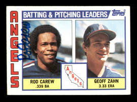 Rod Carew Autographed 1984 Topps Card #600 California Angels Stock #211307