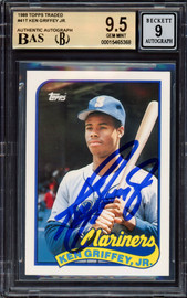 Ken Griffey Jr. Autographed 1989 Topps Traded Rookie Card #41T Seattle Mariners BGS 9.5 Auto Grade Mint 9 Beckett BAS #15465368
