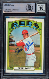 Pete Rose Autographed 1972 Topps Card #559 Cincinnati Reds Auto Grade Gem Mint 10 Beckett BAS #15497229