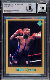 Mike Tyson Autographed 1991 Tuff Stuff Jr. Magazine Card #6