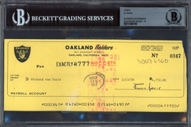 Al Davis Autographed Check Oakland Raiders Owner Auto Grade Gem Mint 10 Beckett BAS #15498749