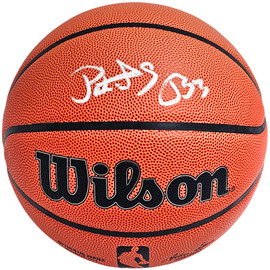 Patrick Ewing Autographed Authentic Indoor/Outdoor Basketball New York Knicks Beckett BAS Witness Stock #214817