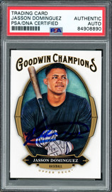 Jasson Dominguez Autographed 2020 Upper Deck Goodwin Champions Rookie Card #45 New York Yankees PSA/DNA #84908890