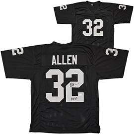 Los Angeles Raiders Marcus Allen Autographed Black Jersey "HOF 03" Beckett BAS Witness Stock #215672