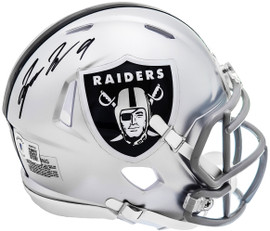 Tyree Wilson Autographed Las Vegas Raiders Silver Speed Mini Helmet Beckett BAS Witness Stock #215908