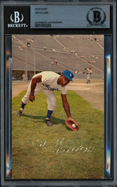Jim Gilliam Autographed 1959 Mirro-Krome Postcard Los Angeles Dodgers (Damaged Signature) Beckett BAS #15502263