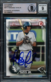 Fernando Tatis Jr. Autographed 2016 Bowman Prospects Rookie Card #BP17 San Diego Padres Auto Grade Mint 9 Beckett BAS #15686333