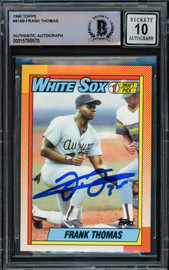 Frank Thomas Autographed 1990 Topps Rookie Card #414 Chicago White Sox  Beckett BAS Stock #216703 - Mill Creek Sports