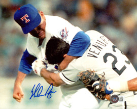 Nolan Ryan signed Mets action photo