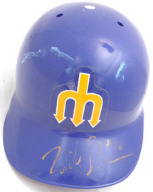 Mike Blowers Autographed Game Used Batting Helmet Seattle Mariners 1997 ABC size 7 1/8 Beckett BAS QR #BH26906