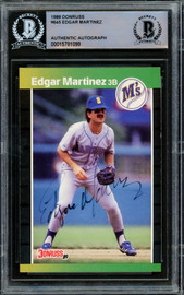 Edgar Martinez Autographed 1989 Donruss Card #645 Seattle Mariners (Light) Beckett BAS #15781099