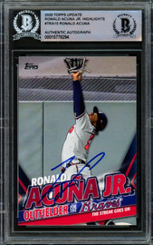 Ronald Acuna Jr. Autographed 2020 Topps Highlights Card #TRA-15 Atlanta Braves Beckett BAS #15778294