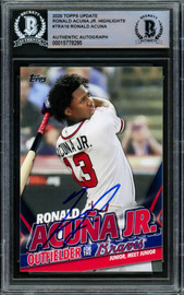 Ronald Acuna Jr. Autographed 2020 Topps Highlights Card #TRA-16 Atlanta Braves Beckett BAS #15778295
