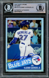 Vladimir Guerrero Jr. Autographed 2020 Topps Chrome Card #85TC-6 Toronto Blue Jays Beckett BAS #15780701