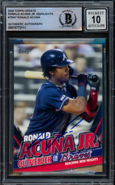 Ronald Acuna Jr. Autographed 2020 Topps Update Series Material Card #MLA-RA