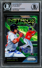 Juan Soto Autographed 2019 Panini Prizm Instant Impact Card #II-7 New York Yankees Beckett BAS #15781569