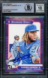 Vladimir Guerrero Jr. Autographed 2021 Donruss Diamond Kings Card #3 Toronto Blue Jays Auto Grade Gem Mint 10 Beckett BAS #15772948