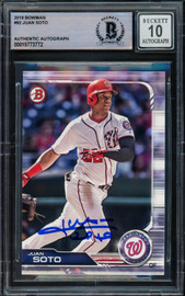 Juan Soto Autographed 2019 Bowman Card #92 New York Yankees Auto Grade Gem Mint 10 Beckett BAS #15773772