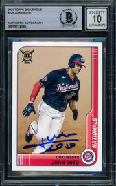 Juan Soto Autographed 2021 Topps Big League Card #225 New York Yankees Auto Grade Gem Mint 10 Beckett BAS #15774065