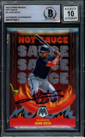 Juan Soto Autographed 2022 Panini Mosaic Hot Sauce Card #HS-2 New York Yankees Auto Grade Gem Mint 10 Beckett BAS #15774311