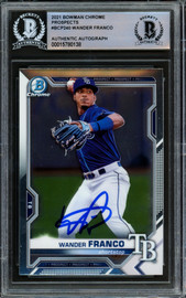 Wander Franco Autographed 2019 Bowman Chrome Draft Rookie