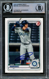 Julio Rodriguez Autographed 2020 Bowman Draft Rookie Card #BD188 Seattle Mariners Beckett BAS #15781202