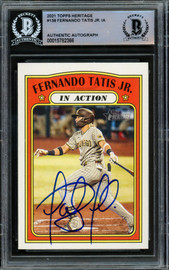 Fernando Tatis Jr. Autographed 2021 Topps Heritage Card #138 San Diego Padres Beckett BAS #15782366